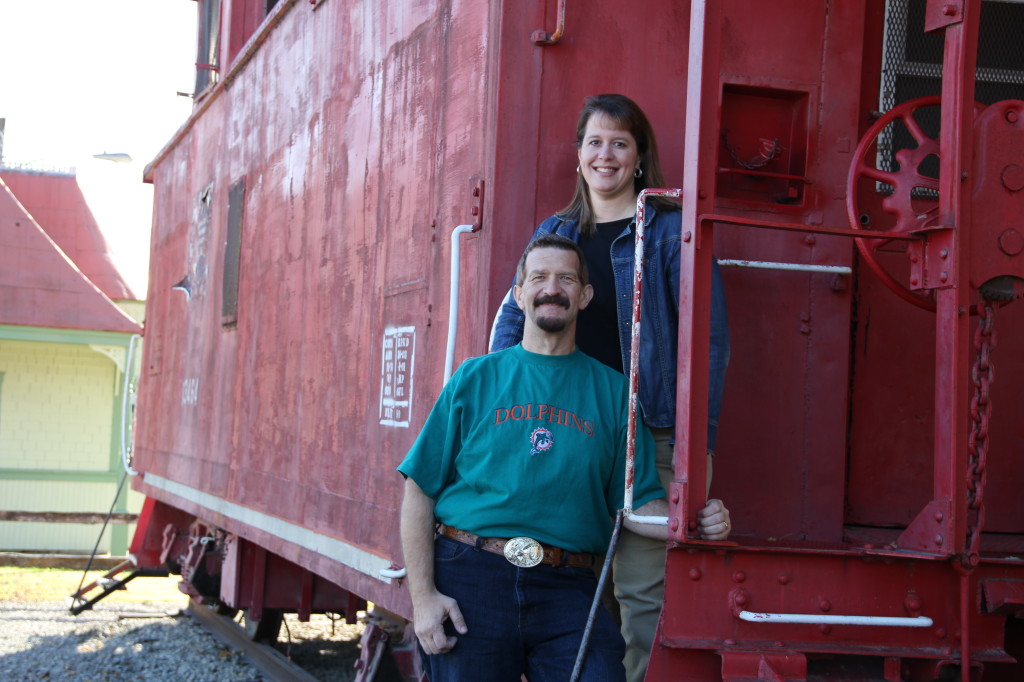 On an old caboose in Council Grove, Kansas